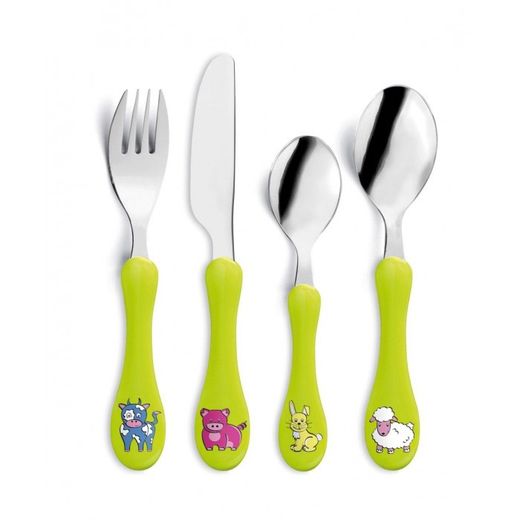 SET 4 CUBIERTOS VERDE ENFANT AMEFA