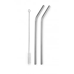 SET 4 PAJITAS INOX+CEPILLO LIMPIADOR