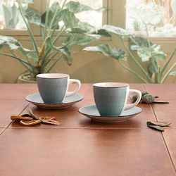 SET DE 2 TAZAS CON PLATILLO 22CL VITA MORNING AQUA QD