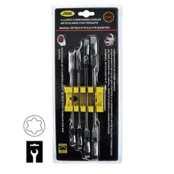 SET DE 4 LLAVES TORX ARTICULADAS CON TRINQUETE