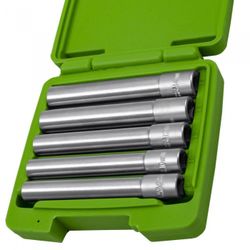 SET DE 5 VASOS 3/8" HEX. EXTRALARGOS