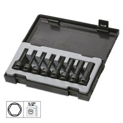 SET DE 8 PUNTAS DE IMPACTO HEXAGONAL DE 1/2"