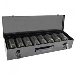 SET DE 8 VASOS DE IMPACTO LARGOS HEX. DE 3/4"