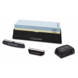 SET PIEDRA AFILADO 1000/3000 CON BASE, DOS GUIAS Y RECTIFICADOR 3C