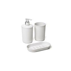 SET VASO+DOSIFICADOR+JABONERA BAOBAB /BLANCO PERGAMON