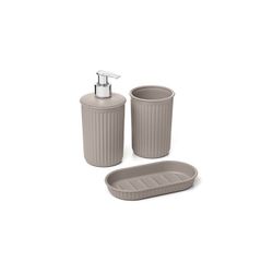 SET VASO+DOSIFICADOR+JABONERA BAOBAB /TAUPE