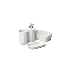 SET VASO+DOSIFICADOR+JABON+ORGANIZ. 0,7L BAOBAB /BLANCO PERGAMON
