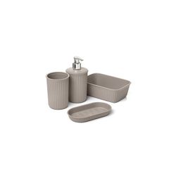 SET VASO+DOSIFICADOR+JABON+ORGANIZ. 0,7L BAOBAB /TAUPE