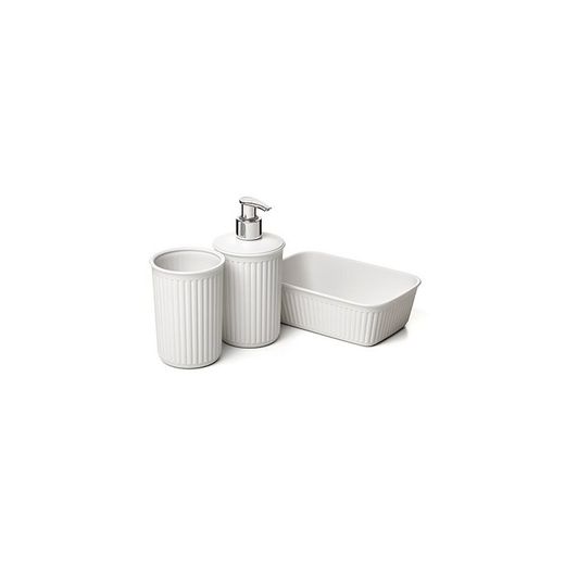 SET VASO+DOSIFICADOR+ORGANIZ.0,7L BAOBAB /BLANCO PERGAMON