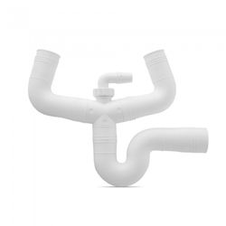 SIFON GOMA DOBLE FREGADERO 35X40MM.CORTO