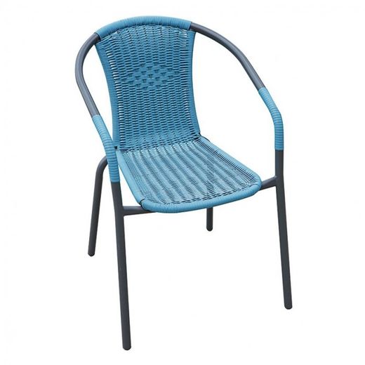 SILLA APILABLE ACERO/FIBRA BASIC. AZUL