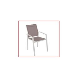 SILLA BLANCA. TEXTILENE MARRON CLARO