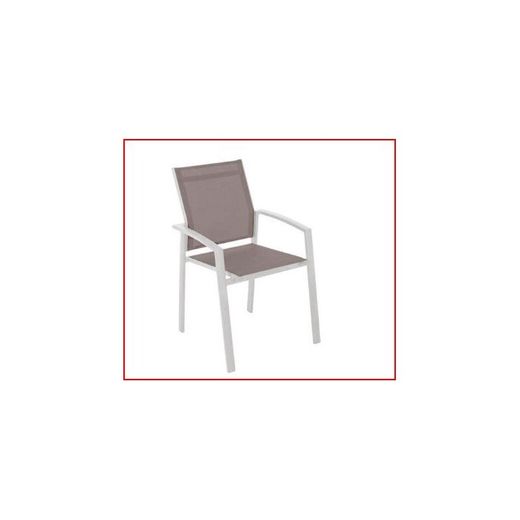 SILLA BLANCA. TEXTILENE MARRON CLARO