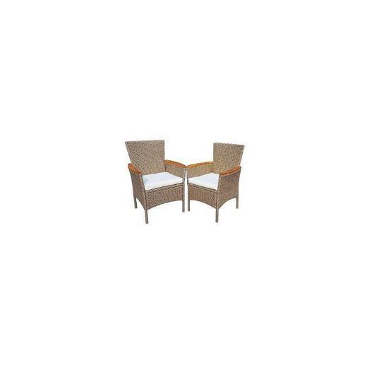 SILLÓN RATÁN/ACERO/MADERA. 2 UDS