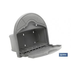 SOPORTE PARED PARA MANGUERA CON CAJON