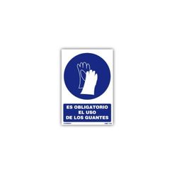 SOR-1030 PVC ADHESIVO 125*170 MM USO OBLIGATORIO DEGUANTES