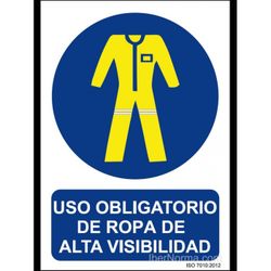 SOR-1128 PVC ADHESIVO 125*170 MM USO OBLIGATORIO DE ROPADE ALTA VISIBILIDAD