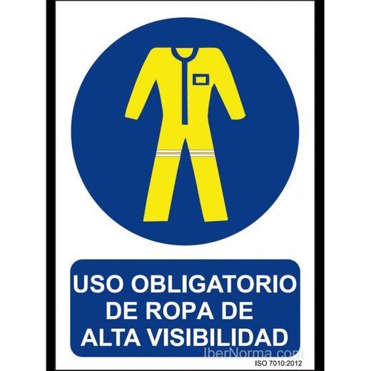 SOR-1128 PVC ADHESIVO 125*170 MM USO OBLIGATORIO DE ROPADE ALTA VISIBILIDAD