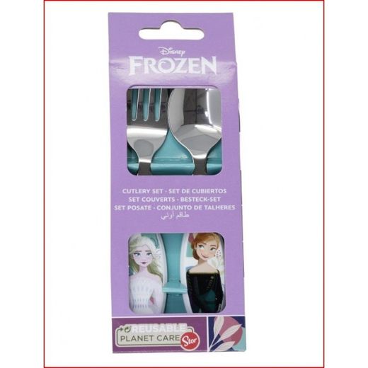 *STOR SET CUBIERTOS METALICOS 2 UDS FROZEN TRUST THE JOURNEY