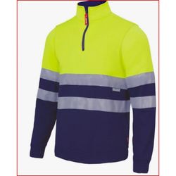 SUDADERA BICOLOR CREMALLERA AV AZUL NAVY/AMARILLO FLUOR T-5XL