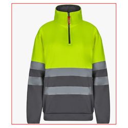 SUDADERA BICOLOR CREMALLERA AV GRIS/AMARILLO FLUOR T-5XL