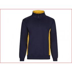 SUDADERA BICOLOR CREMALLERA AZUL NAVY/AMARILLO T-S