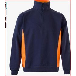 SUDADERA BICOLOR CREMALLERA AZUL NAVY/NARANJA T-L