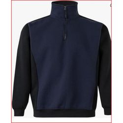 SUDADERA BICOLOR CREMALLERA AZUL NAVY/NEGRO T-L