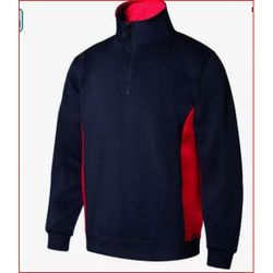 SUDADERA BICOLOR CREMALLERA AZUL NAVY/ROJO T-2XL