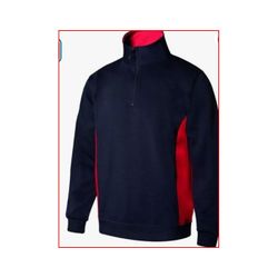 SUDADERA BICOLOR CREMALLERA AZUL NAVY/ROJO T-M