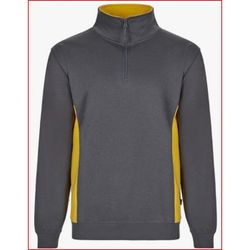 SUDADERA BICOLOR CREMALLERA GRIS/AMARILLO T-XL