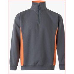 SUDADERA BICOLOR CREMALLERA GRIS/NARANJA T-XL