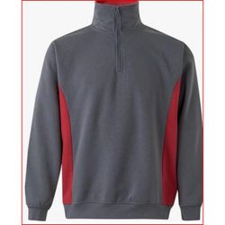 SUDADERA BICOLOR CREMALLERA GRIS/ROJO T-XL