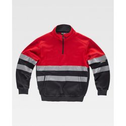 SUDADERA REF.C9033 ROJO+NEGRO T-M