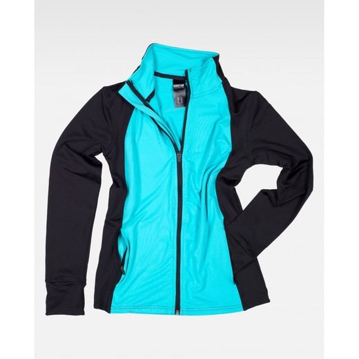 SUDADERA REF.S7550 NEGRO+TURQUESA T-L