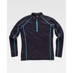 SUDADERA REF.S7555 NEGRO+TURQUESA T-M