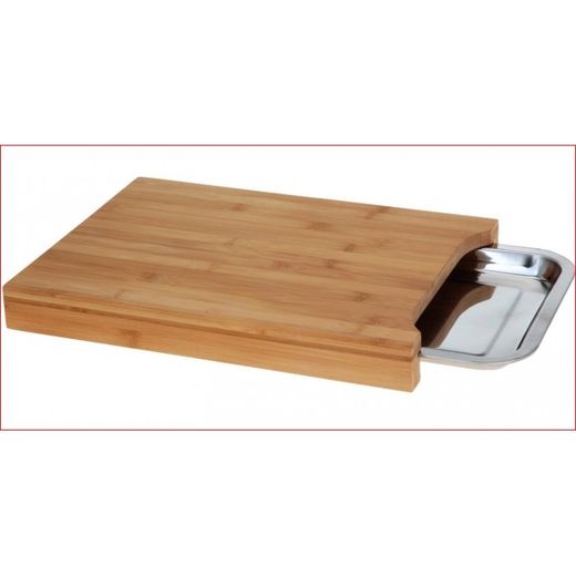 TABLA CORTAR C/CAJON 35X25CM. BAMBU