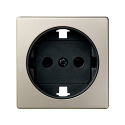 TAPA BASE ENCHUFE 2P+TT CAVA/GRAFITO