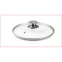 TAPA DE CRISTAL POMO INOX 16 CM