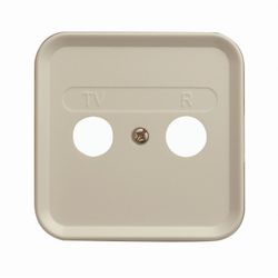 TAPA PARA TOMA R-TV+SAT MARFIL