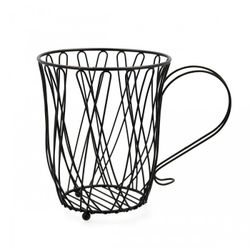 TAZA CAPSULAS 23X15X18 ACERO EBANO