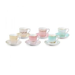 TAZA DE CAFE CON PLATO MYCOFFEE ROMAN 6PZAS
