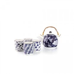 TETERA JAPONESA + 4 TAZAS FLORA