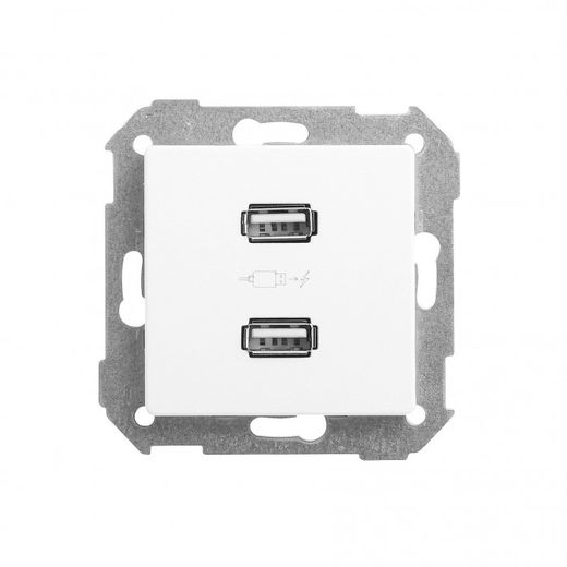 TOMA 2 CARGADOR USB 2.1A BLANCO S82