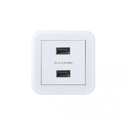 TOMA 2 CARGADOR USB BLANCO 2.1A
