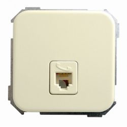 TOMA TELEFONO RJ-11 MARFIL