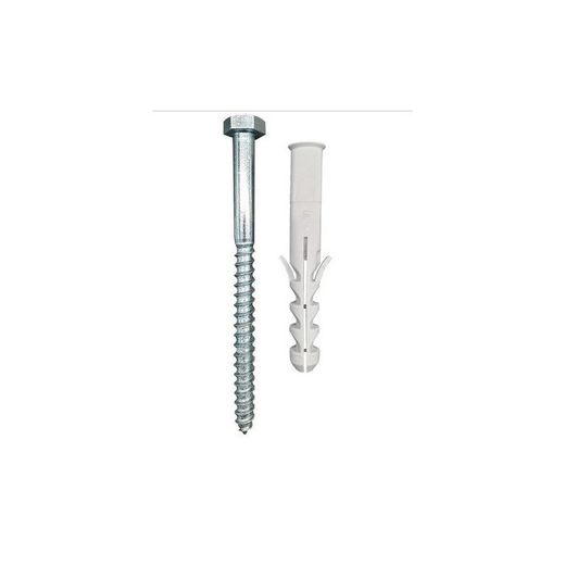 TORNILLO ZINCADO M-10X140 DIN571 Y TACO NYLON 14X100