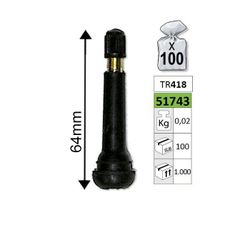 VALVULA PARA LLANTAS TR418 64MM