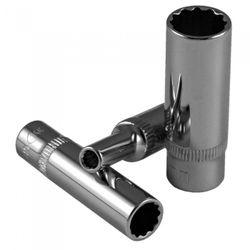 VASO DE 1/4" 12 CANTOS 7MM 50MM LARGO CROMADO
