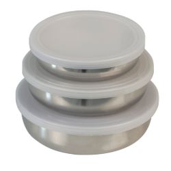 Velta home 21281 | set de 3 boles de acero inoxidable | ø12, 14, 16 cm | acero inoxidable | inoxidable